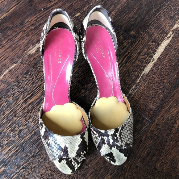Kate Spade Python embossed leather heels SO cute! - Picture 4 of 14